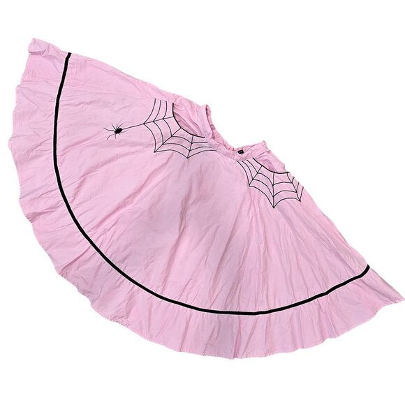 Hell Bunny Pink Spider Web Print Skirt size S Gothic Halloween Rockabilly - Picture 6 of 16